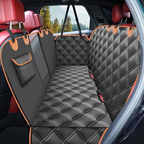Protector impermeable para asiento trasero de mascotas con ventana de malla y cremalleras