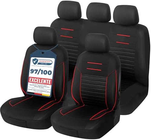 Fundas universales asientos auto negro rojo protector delantero trasero