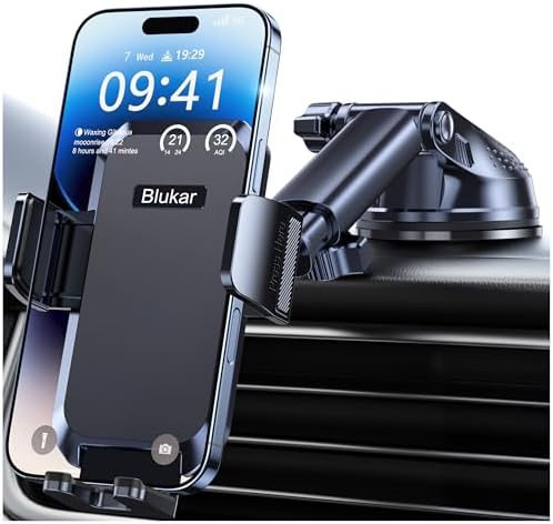 Soporte universal para teléfono en parabrisas con ventosa potente y liberación rápida