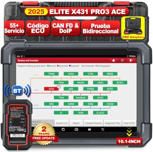 Herramienta diagnóstica OBD2 con mapeo topológico codificación ECU y servicios múltiples