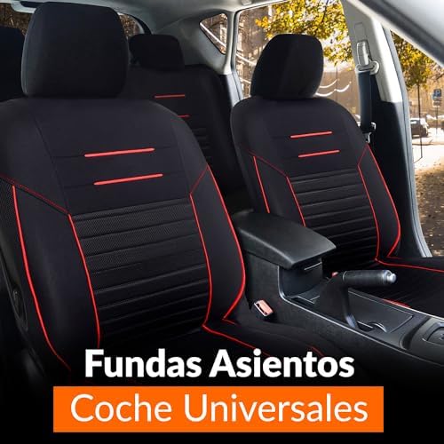 Fundas universales asientos auto negro rojo protector delantero trasero