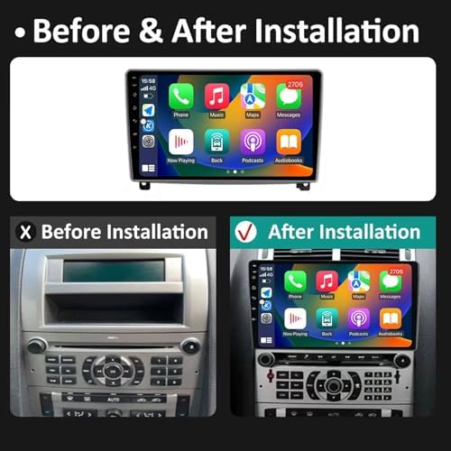 Radio Android para Peugeot 407 con pantalla 9 pulgadas Carplay Bluetooth y GPS