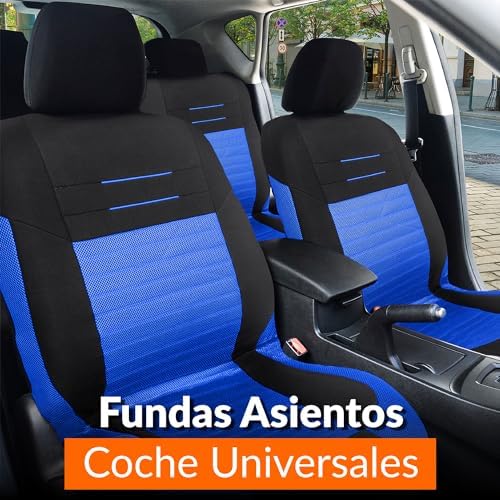 Fundas universales asientos vehículo negro azul protector completo interior