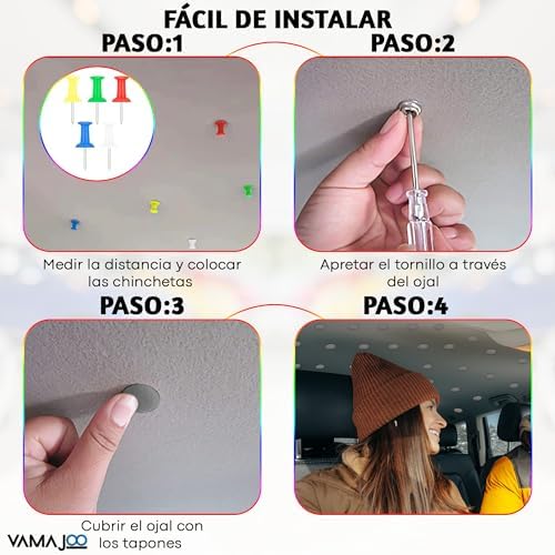 Kit de reparación para techo de auto con pines grises destornillador y cinta métrica