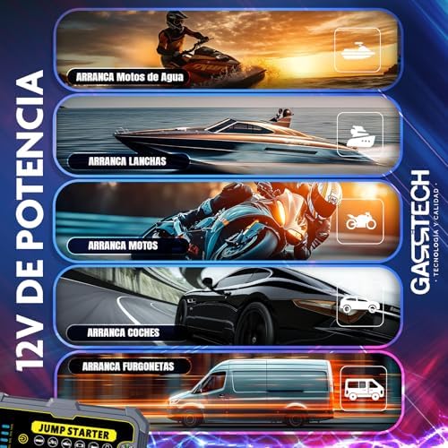 Arrancador de batería super rápido 5000A para motores gasolina y diésel