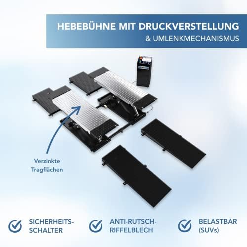 Plataforma elevadora de tijera para taller con capacidad de 3.5 toneladas