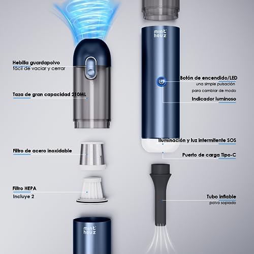 Aspiradora portátil inalámbrica 17000Pa 3-en-1 para hogar auto mascotas