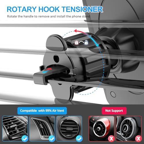 Soporte para móvil en auto con gancho estable y rotación de 360 grados