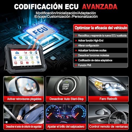 Herramienta diagnóstica OBD2 con mapeo topológico codificación ECU y servicios múltiples