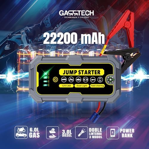 Arrancador de batería super rápido 5000A para motores gasolina y diésel